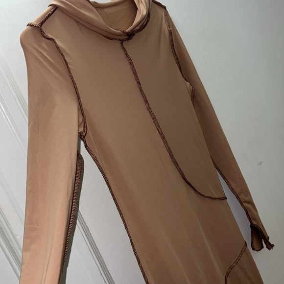 Bodycon Inside Out Hooded Dress NWOT - Picture 2 of 8